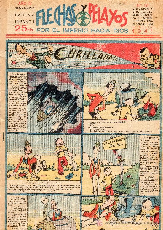 Tebeos: COMIC SEMANARIO NACIONAL FLECHAS Y PELAYOS. NUMERO 121. - Foto 1