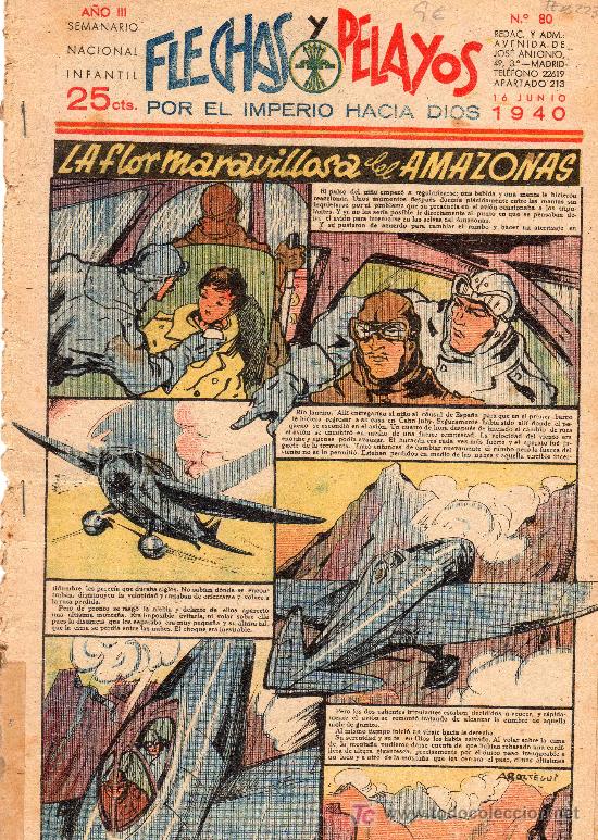 Tebeos: COMIC SEMANARIO NACIONAL FLECHAS Y PELAYOS. NUMERO 80. - Foto 1