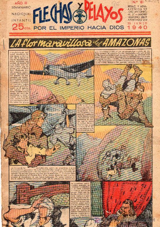 Tebeos: COMIC SEMANARIO NACIONAL FLECHAS Y PELAYOS. NUMERO 81. - Foto 1