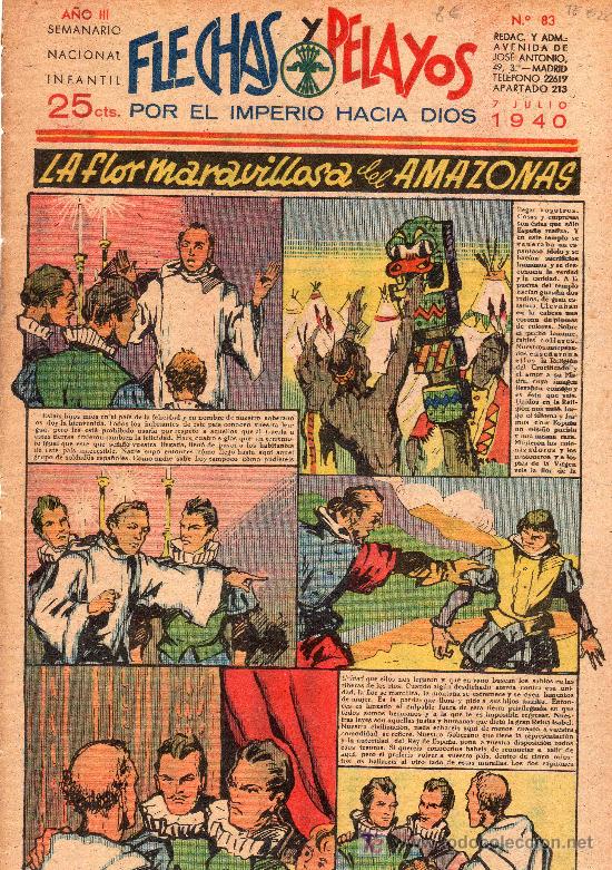 Tebeos: COMIC SEMANARIO NACIONAL FLECHAS Y PELAYOS. NUMERO 83. - Foto 1