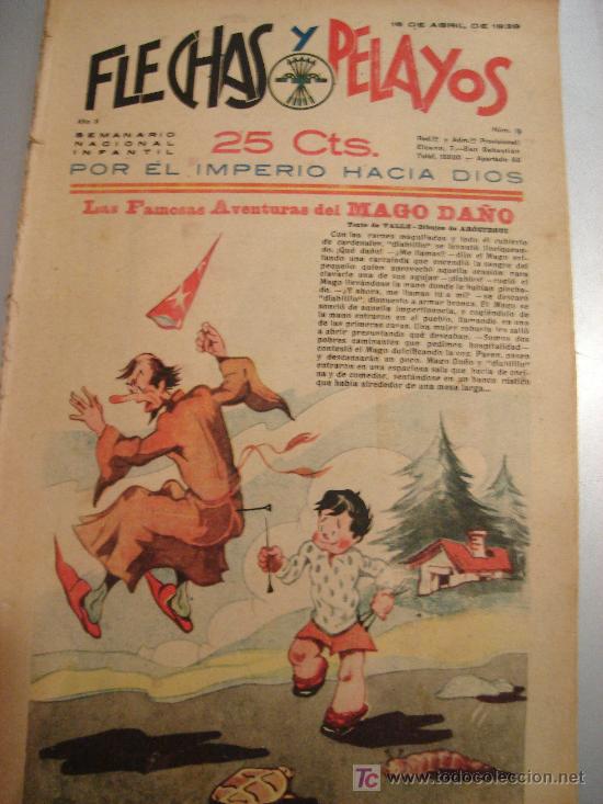 Tebeos: COMIC SEMANARIO NACIONAL. FLECHAS Y PELAYOS. N&ordm; 19. - Foto 1