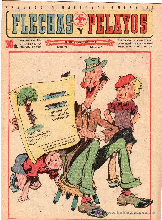 Tebeos: COMIC SEMANARIO NACIONAL FLECHAS Y PELAYOS. NUMERO 217. - Foto 1