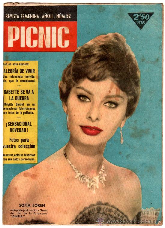 Tebeos: PICNIC N&ordm; 52, EDI. R .A.1958, SOFIA LOREN, - Foto 1