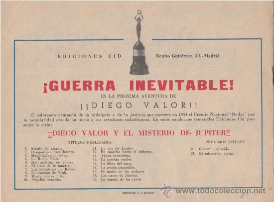 Tebeos: DIEGO VALOR N&ordm;  19. 2&ordf; SERIE. EDITORIAL EDICIONES CID. A&Ntilde;O:1957  (ORIGINAL) - Foto 2