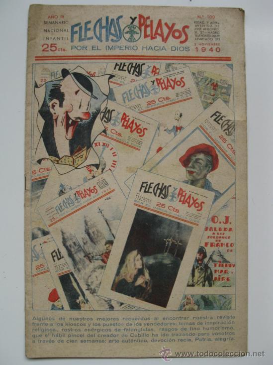 Tebeos: FLECHAS Y PELAYOS - N&ordm; 100 - ORIGINAL - A&Ntilde;O 1940. - Foto 1