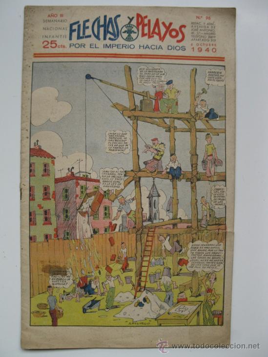 Tebeos: FLECHAS Y PELAYOS - N&ordm; 96 - ORIGINAL - A&Ntilde;O 1940. - Foto 1