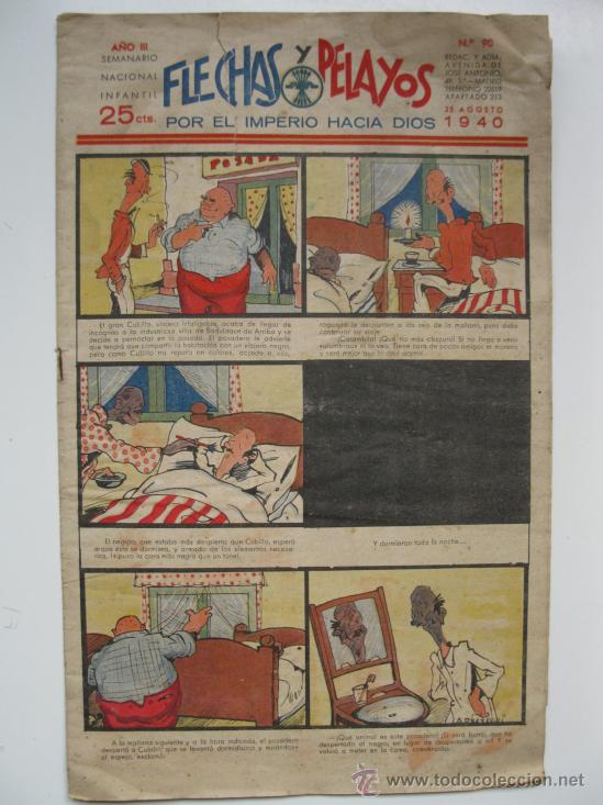 Tebeos: FLECHAS Y PELAYOS - N&ordm; 90 - ORIGINAL - A&Ntilde;O 1940. - Foto 1