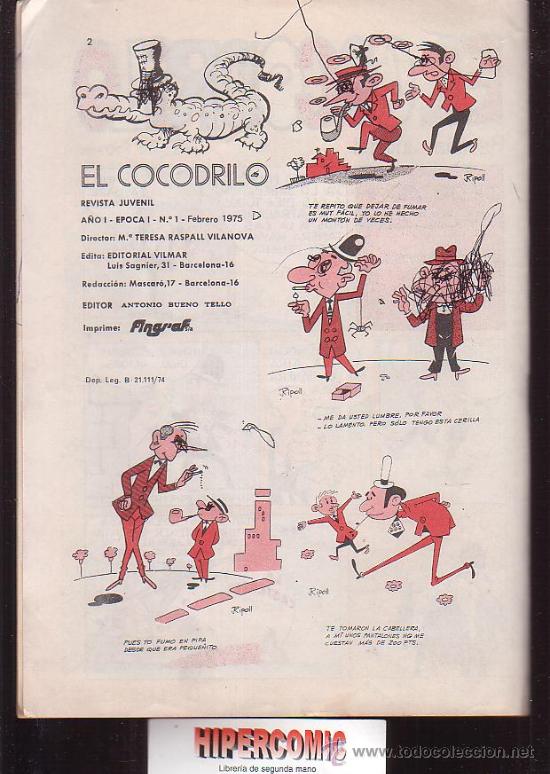 Tebeos: EL COCODRILO N&ordm; 1 , DIBUJOS: REPISO, SEBAS, SOLER, -EDITORIAL VILMAR 1975 - Foto 3