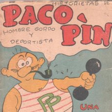 Tebeos: HISTORIETAS DE PACO PIN HOMBRE GORDO Y DEPORTISTA 1942 EDI. AFRODISIO AGUADO, DESCATALOGADO