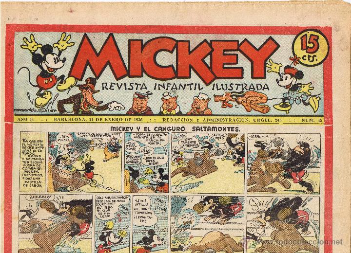 REVISTA INFANTIL ILUSTRADA - MICKEY - AÑO II - Nº 45 - 11 ENERO 1936 - (Tebeos y Comics - Tebeos Clásicos (Hasta 1.939))