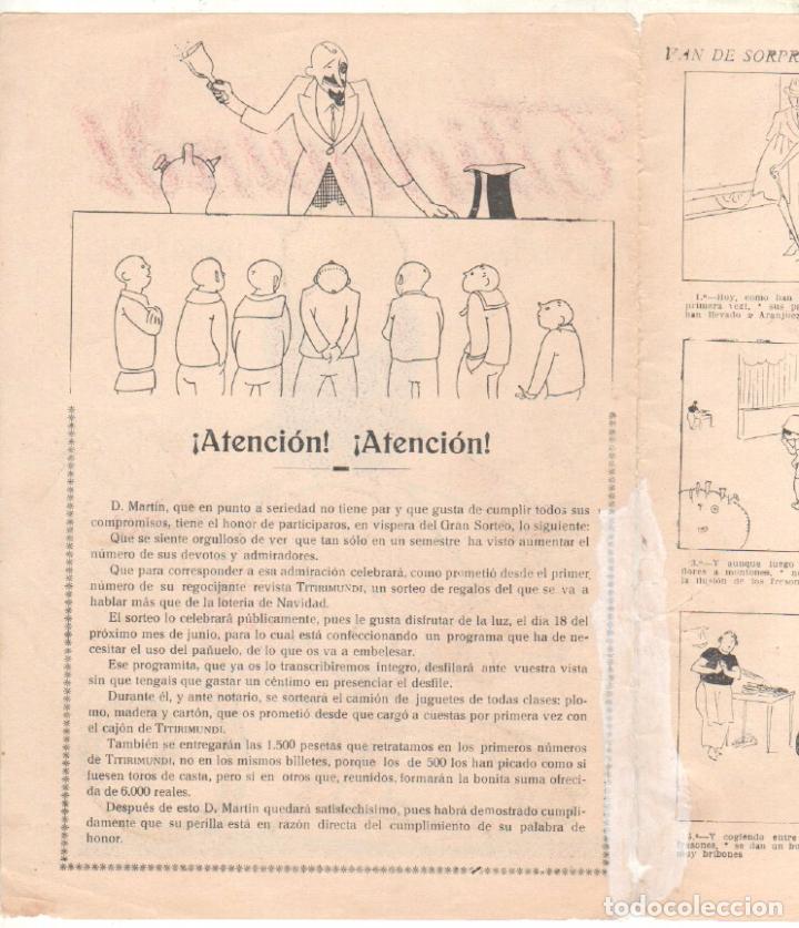 Tebeos: TITIRIMUNDI ORIGINAL N&ordm; 29 - 30 DE MAYO DE 1925 - - Foto 3