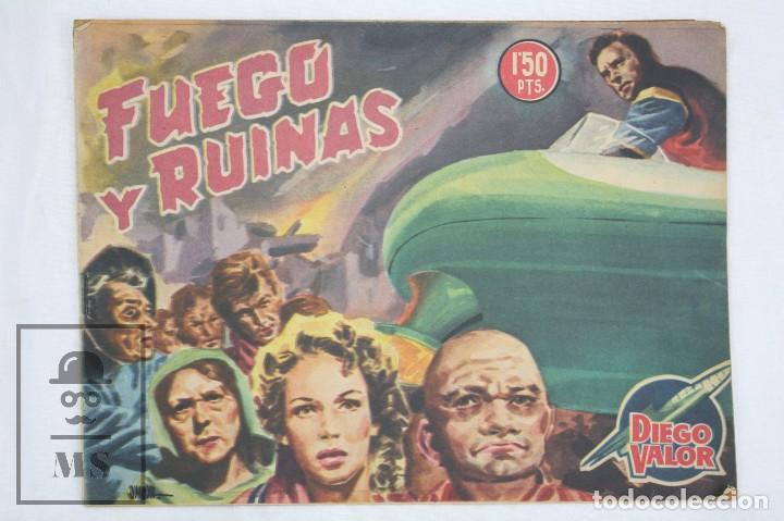 Tebeos: C&oacute;mic Diego Valor. N&ordm; 36. Fuego y Ruinas - Ediciones Cid, 1958 - Foto 1
