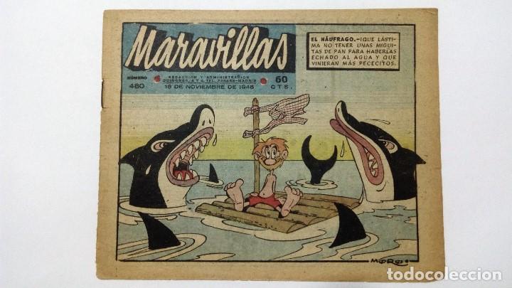 Tebeos: MARAVILLAS N&ordm; 480 - BIBLIOTECA FLECHAS Y PELAYOS, A&Ntilde;O 1948, ORIGINAL