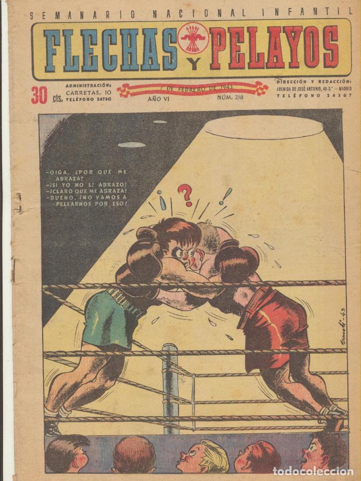 Tebeos: Flechas y Pelayos n&ordm;  218. Fe y Jons  1938. - Foto 1