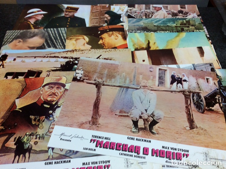 Tebeos: SERIE 12 FOTOCROMOS ORIGINALES MARCHAR O MORIR TAMA&Ntilde;O 24X34 CM....