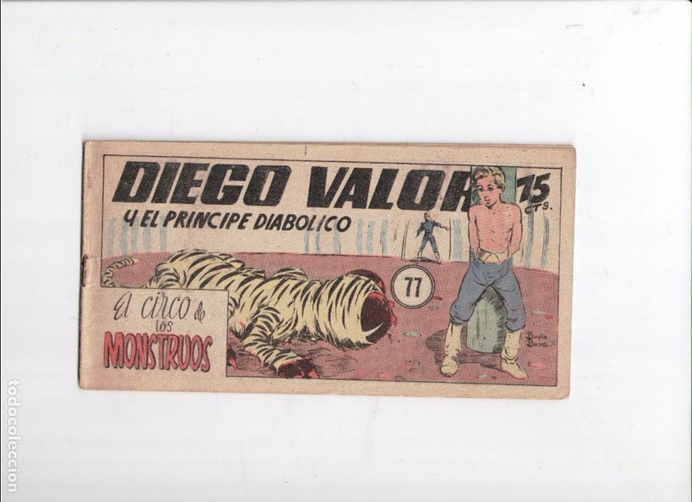 Tebeos: DIEGO VALOR N&ordm; 77 -EDICIONES CID 1954- ORIGINAL - Foto 1