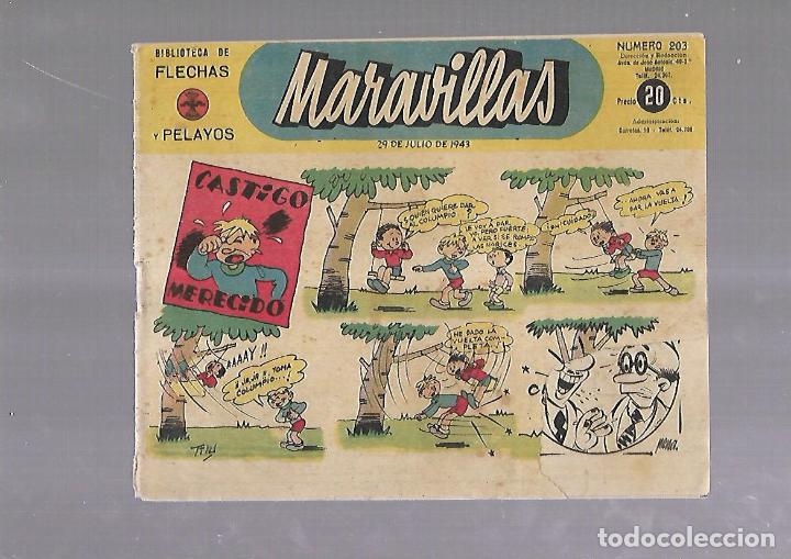 Tebeos: BIBLIOTECA DE FLECHAS Y PELAYOS. 29 JULIO 1943. MARAVILLAS. N&ordm; 203