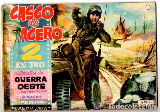 Tebeos: Casco de Acero 2 en uno, A&ntilde;o 1.961, Colecci&oacute;n Completa de 38. Tebeos + 7. Extras son Originales