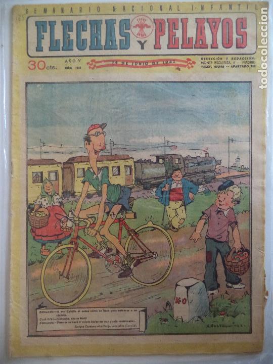 Tebeos: FLECHAS Y PELAYOS N&ordm; 184.DEL14 DE JUNIO 1942 - Foto 1
