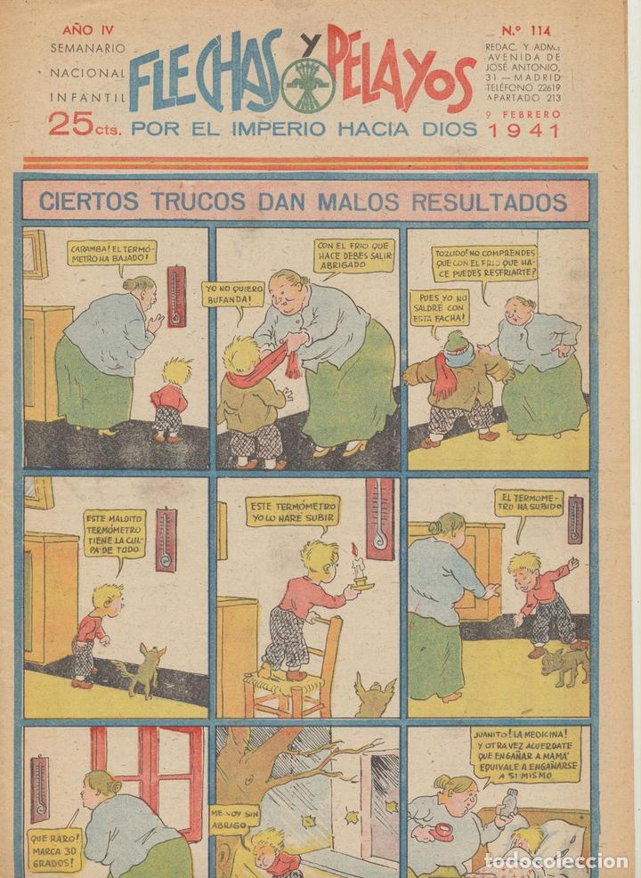 Tebeos: Flechas y Pelayos n&ordm; 114. FE Y JONS 1938 - Foto 1