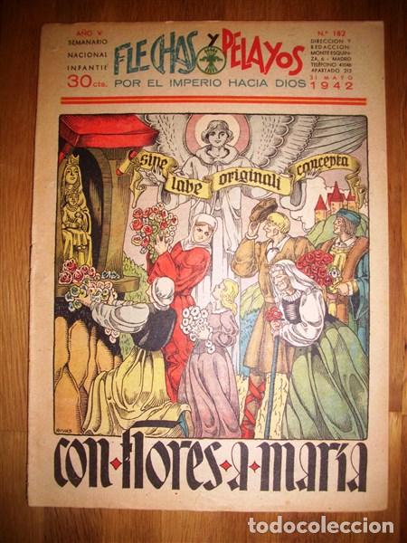 Tebeos: FLECHAS Y PELAYOS. A&ntilde;o V ; N&ordm; 182 ; 31 mayo 1942 - Foto 1