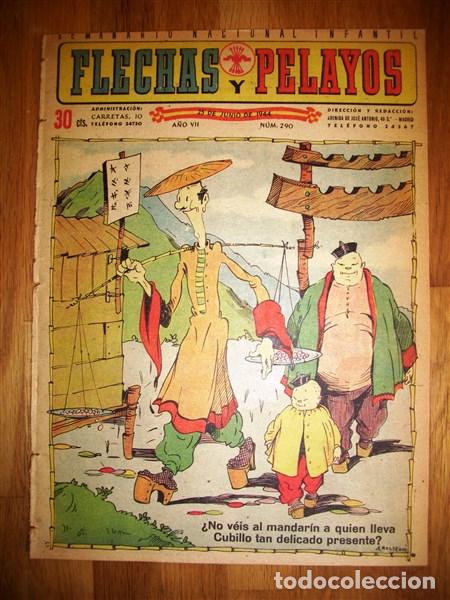 Tebeos: FLECHAS Y PELAYOS. A&ntilde;o VII ; N&ordm; 290 ; 25 de junio de 1944 - Foto 1