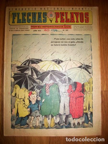 Tebeos: FLECHAS Y PELAYOS. A&ntilde;o VIII ; N&ordm; 331 ; 8 de abril de 1945 - Foto 1