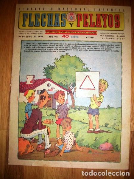 Tebeos: FLECHAS Y PELAYOS. A&ntilde;o VIII ; N&ordm; 340 ; 10 de junio de 1945 - Foto 1
