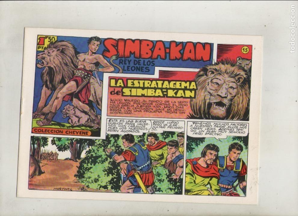 Tebeos: simba-kan-rey de los leones-b/n-colecci&oacute;n cheyenne-marco-a&ntilde;o 1962-fascimil-reediccion-grapa-n&ordm; 15