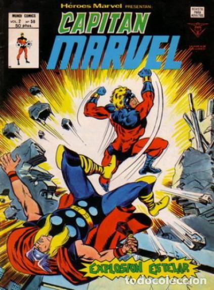Tebeos: H&eacute;roes Marvel v2. V&eacute;rtice 1975. N&ordm; 58 Capit&aacute;n Marvel - Foto 1