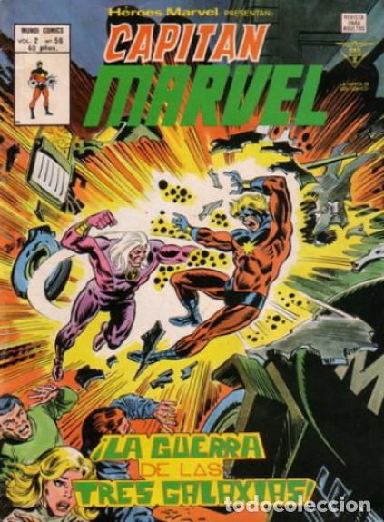 Tebeos: H&eacute;roes Marvel v2. V&eacute;rtice 1975. N&ordm; 56 Capit&aacute;n Marvel - Foto 1