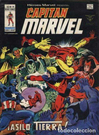 Tebeos: H&eacute;roes Marvel v2. V&eacute;rtice 1975. N&ordm; 50 Capit&aacute;n Marvel - Foto 1
