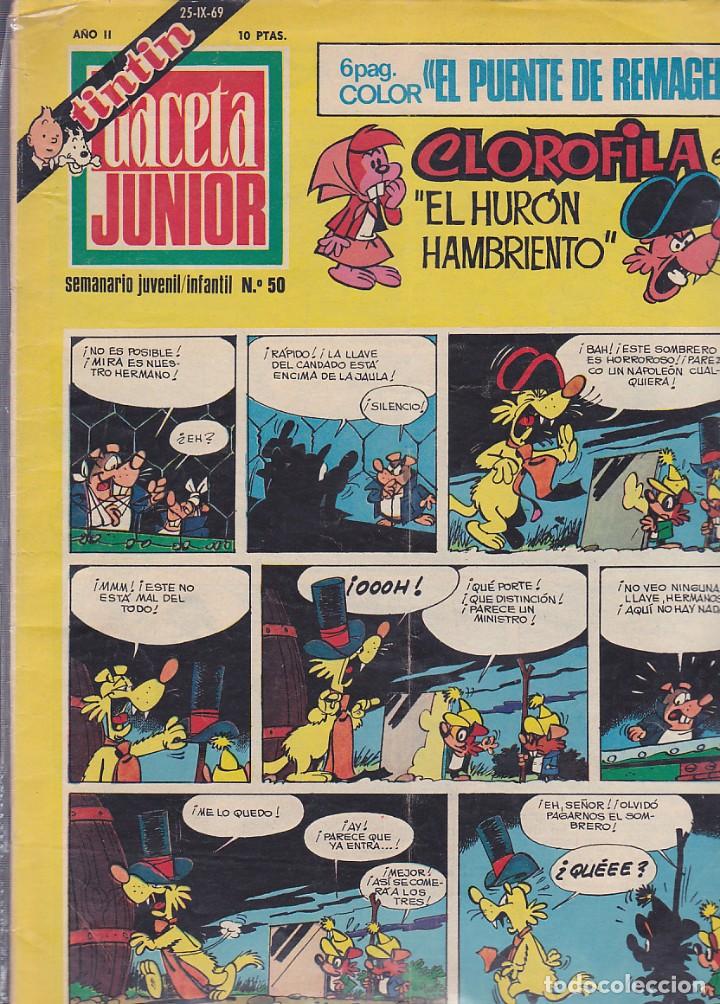 Tebeos: COMIC COLECCION GACETA JUNIOR N&ordm; 50 TINTIN - Foto 1