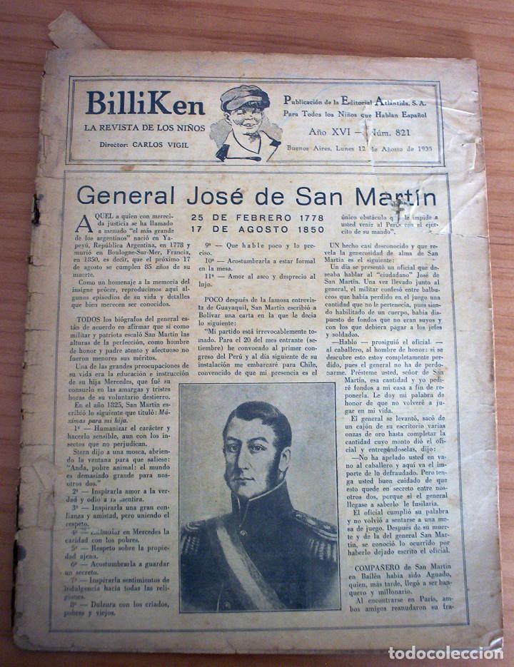 Tebeos: BILLIKEN - N&Uacute;MERO 821 - A&Ntilde;O 1935 - Foto 1