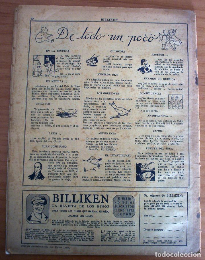 Tebeos: BILLIKEN - N&Uacute;MERO 839 - A&Ntilde;O 1935 - Foto 2