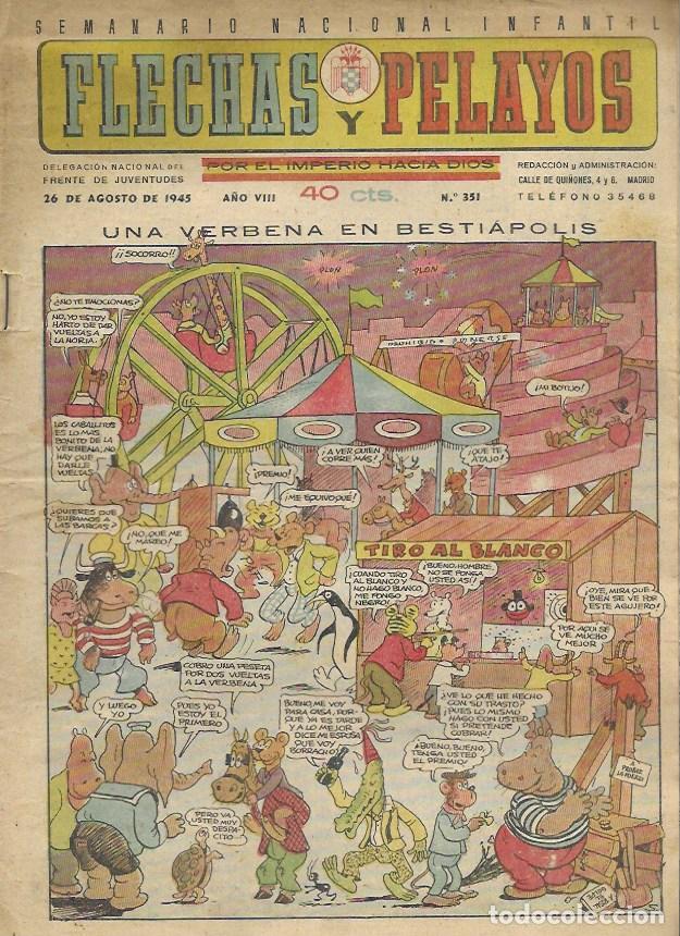 Tebeos: Flechas y Pelayos N&ordm; 351. 26 de Agosto de 1945 - Foto 1