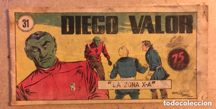 Tebeos: DIEGO VALOR N&deg; 31 LA ZONA X-A (EDICOLOR 1955). - Foto 1