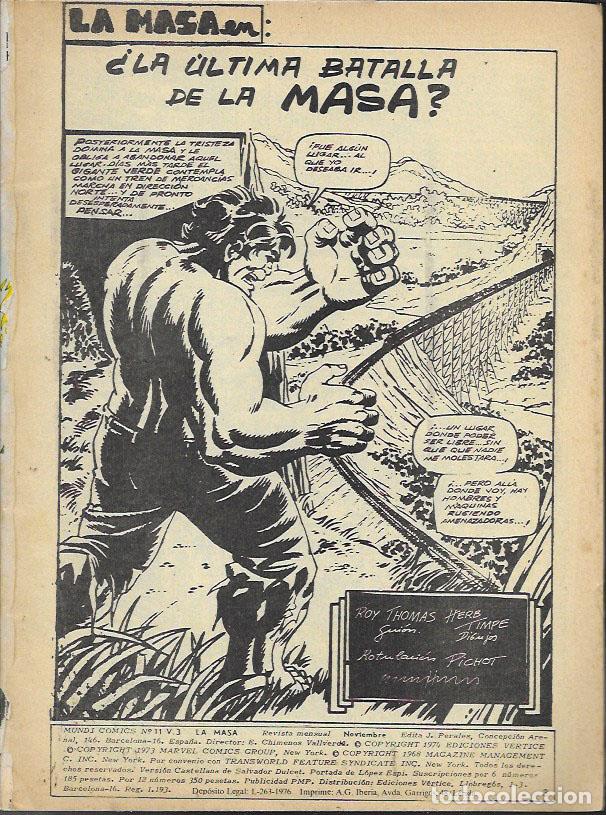 Tebeos: La Masa v3. V&eacute;rtice 1975. N&ordm; 11 - Foto 1