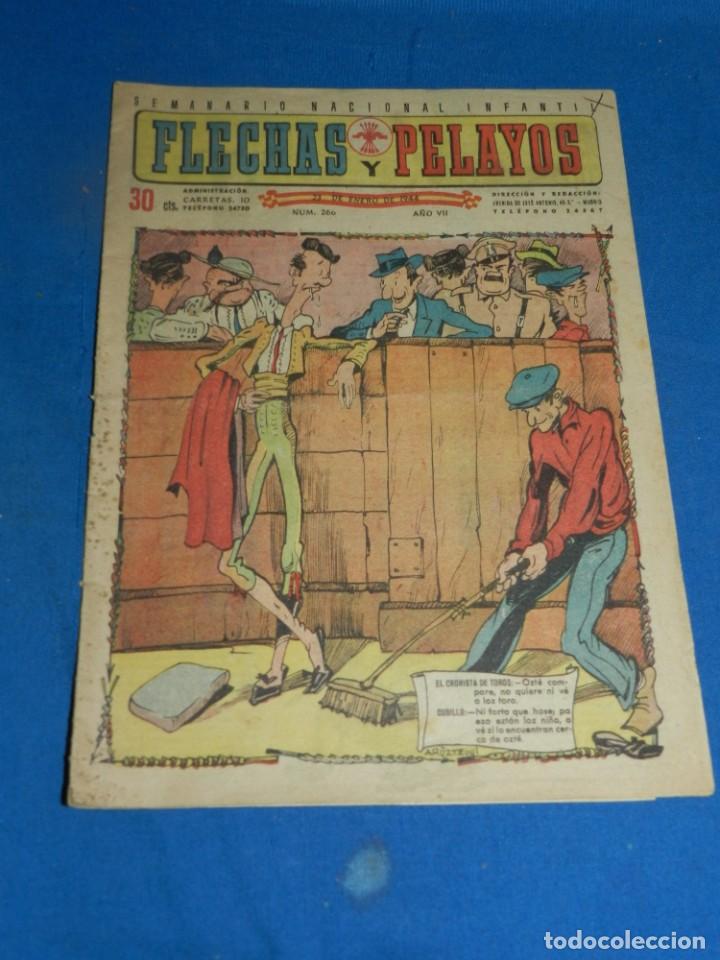 Tebeos: (M6) FLECHAS Y PELAYOS A&Ntilde;O VII N. 266, SE&Ntilde;ALES DE USO - Foto 1