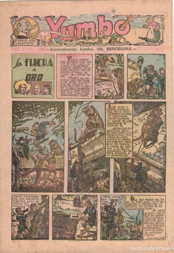 Tebeos: Yumbo, n&uacute;m. 186 (13-X-1938). Dif&iacute;cil - Foto 1