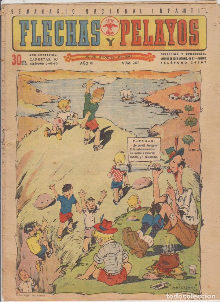 Tebeos: Flechas y Pelayos n&ordm; 247. 29 de Agosto de 1943 - Foto 1