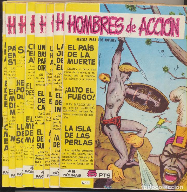Tebeos: Hombres de Acci&oacute;n. Toray 1958. Colecci&oacute;n Completa 16 ejemplares