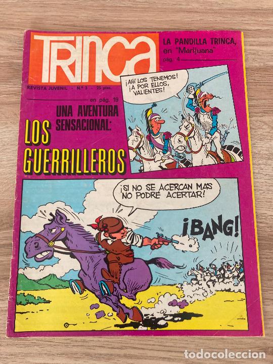 Tebeos: TRINCA REVISTA N&ordm; 3 CON LOS CROMOS. LOS GUERRILLEROS. DONCEL 1970 - Foto 1