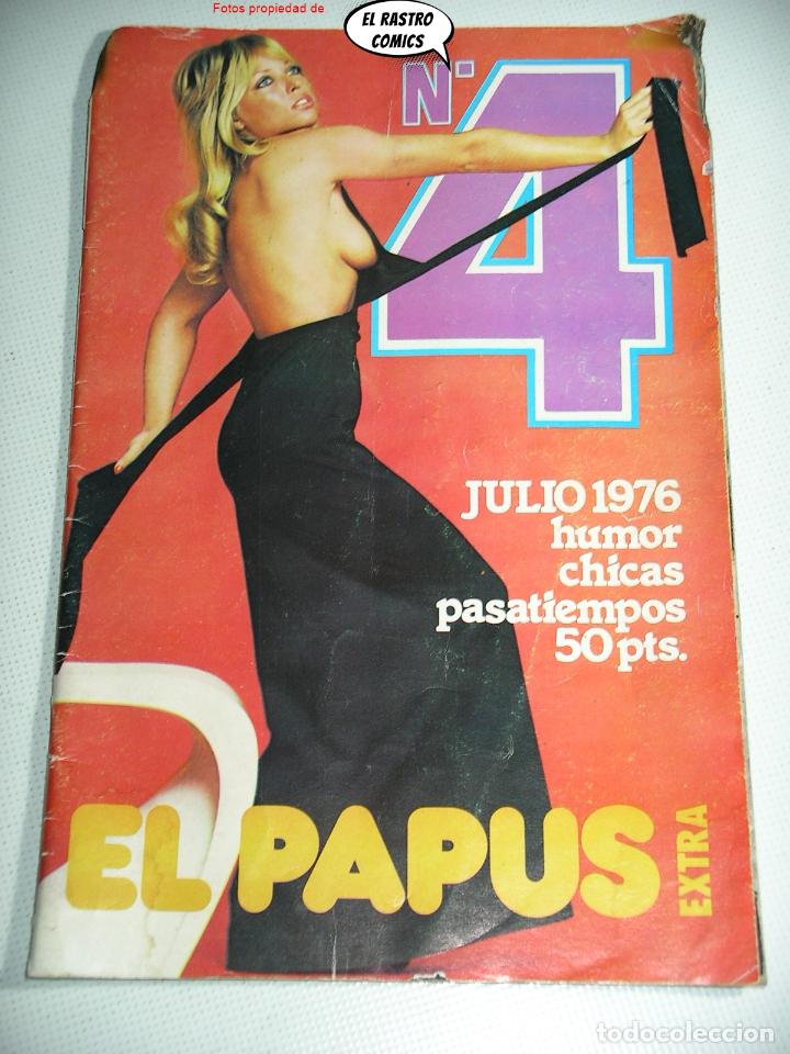 BDs: El Papus extra n&ordm; 4, ed. Amaika, 1976, Cortella Lassalvy Gin Vicar Strand Mordillo... humor sexy 24X