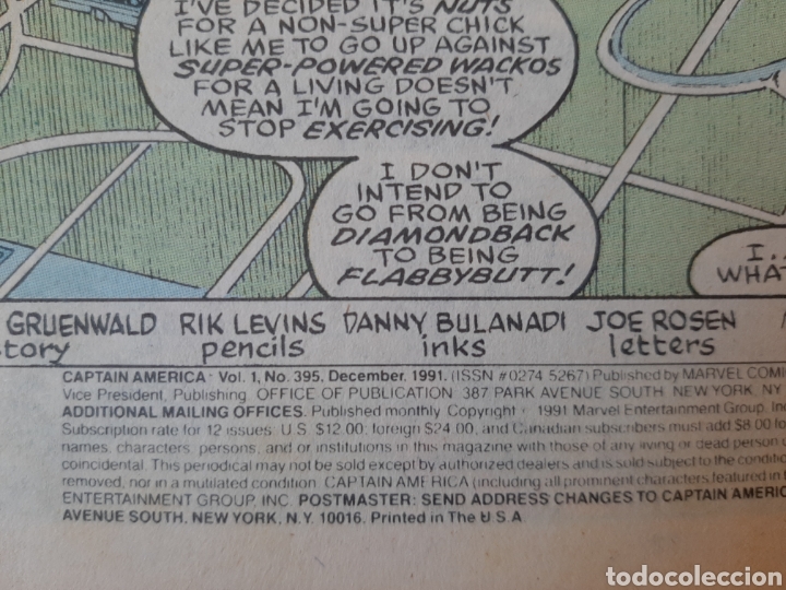 Tebeos: MARVEL Capit&aacute;n Am&eacute;rica USA 1991 #395 - Foto 3