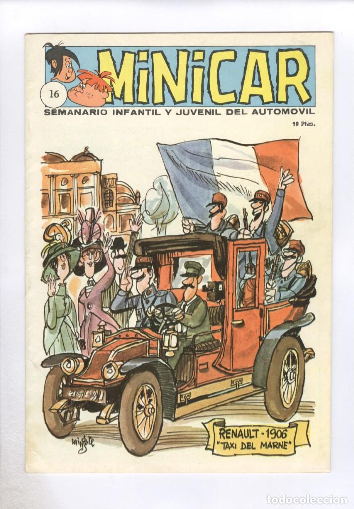 Tebeos: Alcance. Minicar. 16. Mingote. Recortable Renault R-8 - Foto 1