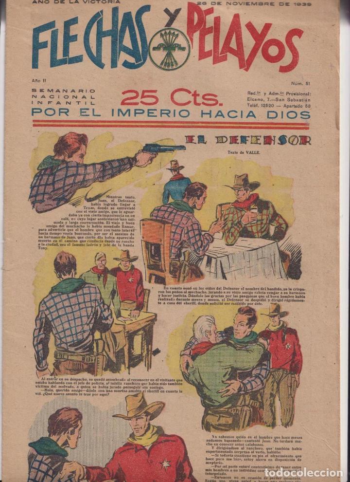 Tebeos: Flechas y Pelayos n&ordm; 51. Fet y de las Jons, 1938 - Foto 1