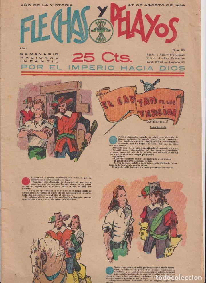 Tebeos: Flechas y Pelayos n&ordm; 38. Fet y de las Jons, 1938 - Foto 1