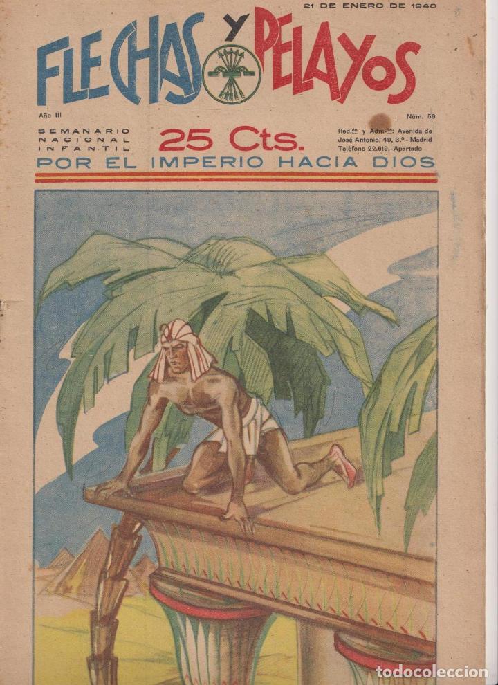 Tebeos: Flechas y Pelayos n&ordm; 59. Fet y de las Jons, 1938 - Foto 1