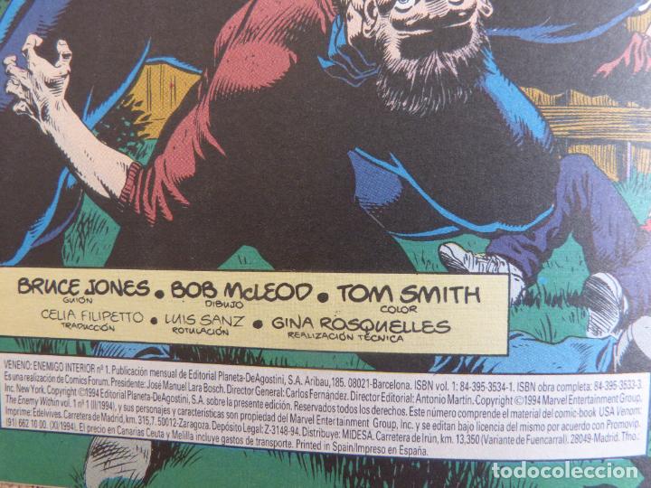 Tebeos: Comic Veneno,enemigo interior, Nunero 1 de 3,1994,Marvel - Foto 2